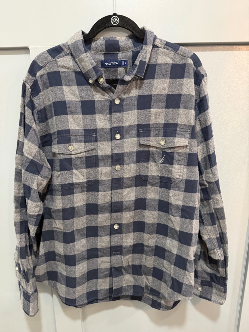 Nautica Pink Grid Button-Down Shirt - Picture 8 of 9